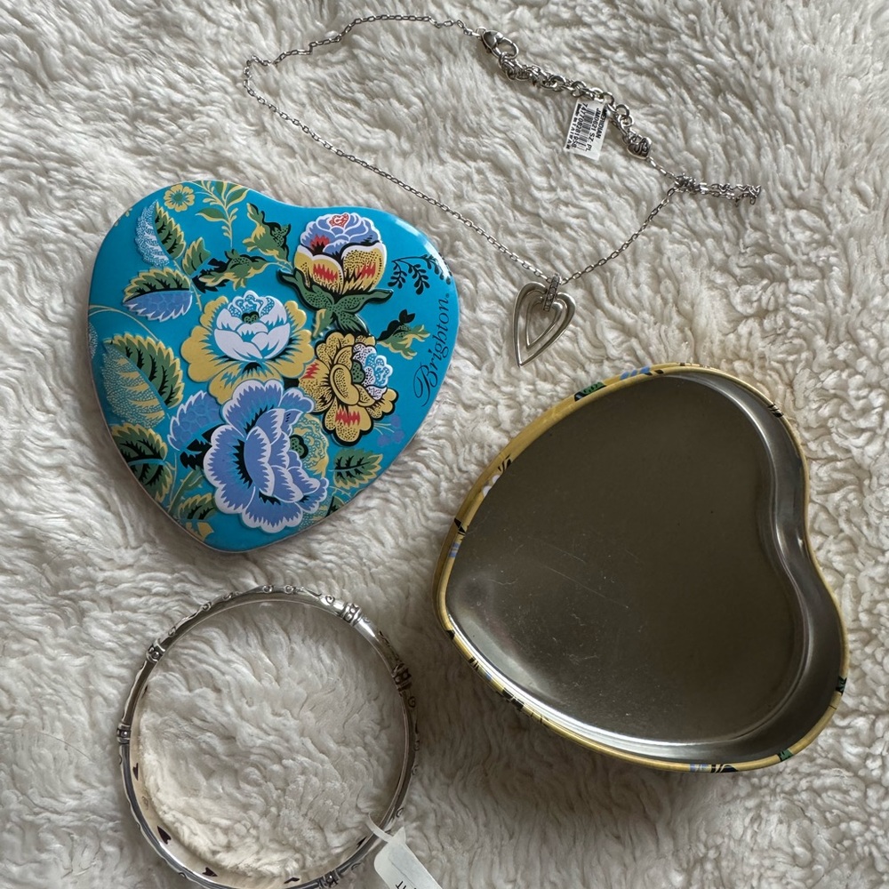 Blue Floral Heart-Shaped Jewelry Box by Brighton